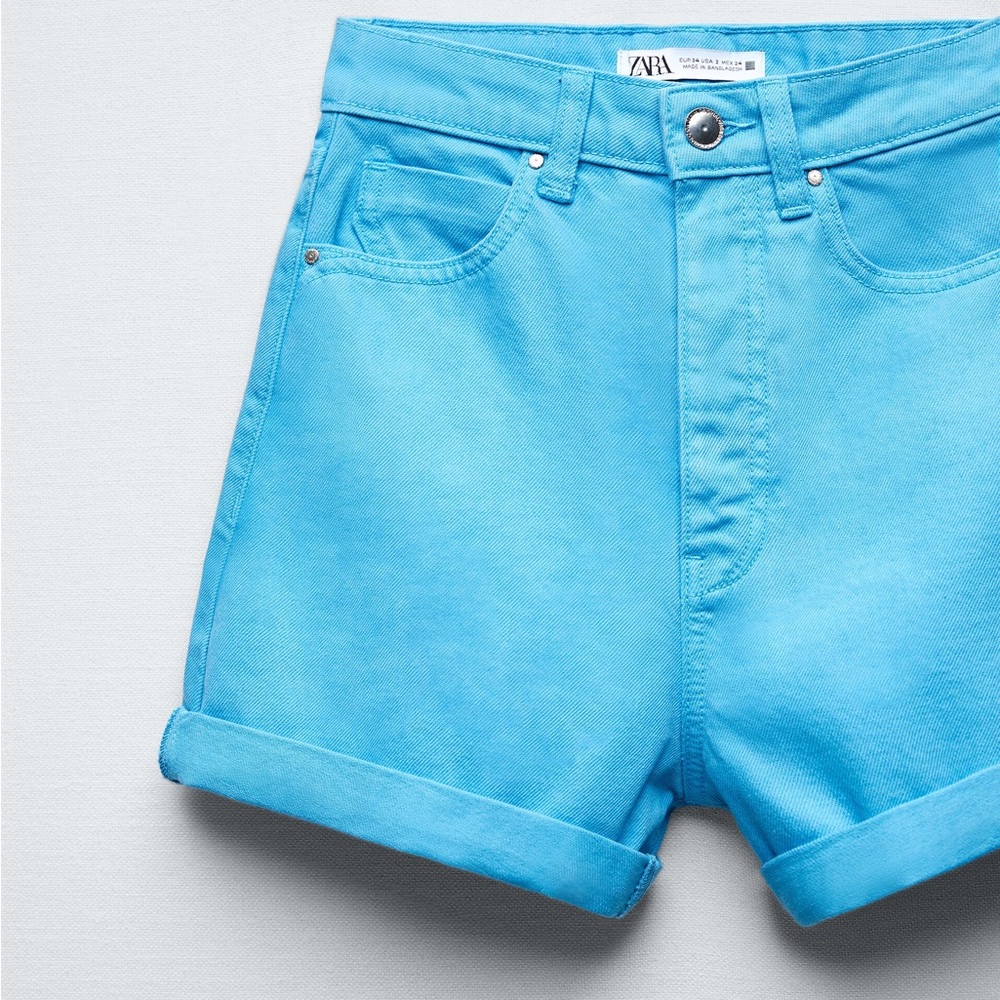 NWT Zara Mom Fitted Denim Shorts | Classic Style with a Modern Twist. Size 8 40